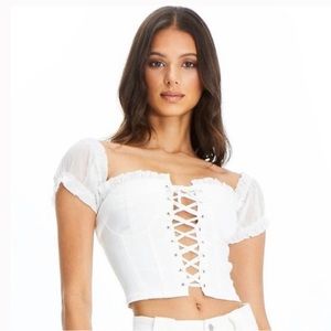 Lace up crop top